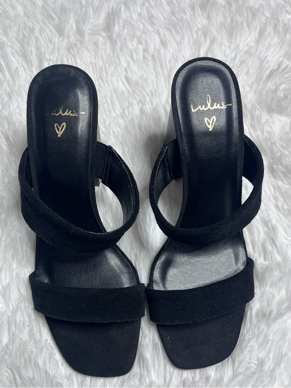 Lulu's Black Block Heel Sandal